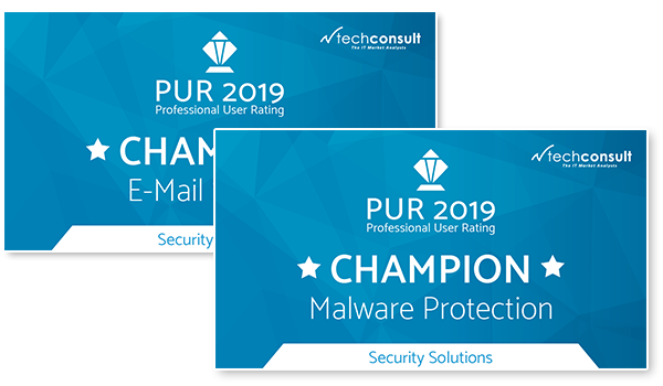Nagroda Professional User Rating 2019 Malware Protection i E-Mail Security