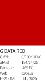 Przewodnik stylistyczny G DATA - czerwony