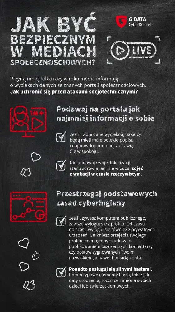 Infografika Jak zadbać o bezpieczeństwo w social media?